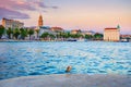 Picturesque scenery of the waterfront and harbor in Split, Croatia. Royalty Free Stock Photo