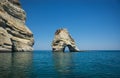 Picturesque sea landscape and white rocks at Kleftiko, Milos, Gr