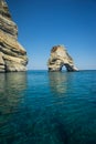 Picturesque sea landscape and white rocks at Kleftiko, Milos, Gr