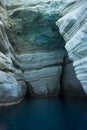 Picturesque sea landscape and white rocks at Kleftiko, Milos, Gr