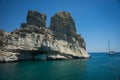 Picturesque sea landscape and white rocks at Kleftiko, Milos, Gr