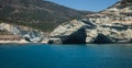 Picturesque sea landscape and white rocks at Kleftiko, Milos, Gr