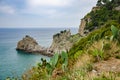 Picturesque turquoise sea view with rocks in Gaeta gulf Royalty Free Stock Photo