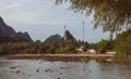 Picturesque shoreline near an idyllic island in Donsak, Surat Thani, Thailand