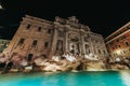 Picturesque shot of the Trevi Fountain in evening Rome, Italy Royalty Free Stock Photo