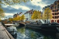 Picturesque Slotsholmen canal in Copenhagen Royalty Free Stock Photo