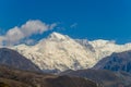 Snow mountain view at Everest base camp trekking EBC in Nepal Royalty Free Stock Photo