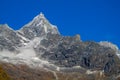 Snow mountain view at Everest base camp trekking EBC in Nepal Royalty Free Stock Photo