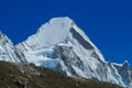 Snow mountain view at Everest base camp trekking EBC in Nepal Royalty Free Stock Photo