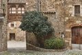 Picturesque stone medieval village of Pubol. Girona, Catalunya. Spain Royalty Free Stock Photo