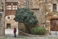 Picturesque stone medieval village of Pubol. Girona, Catalunya. Spain Royalty Free Stock Photo