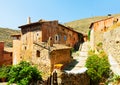 Picturesque stony houses in ordinary spanish town