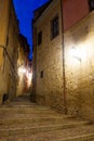 Picturesque street of old european city in night Royalty Free Stock Photo