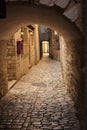 Picturesque street in the old town. Trogir. Croatia Royalty Free Stock Photo