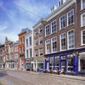 Picturesque street with stately former mansions, Dordrecht, Netherlands