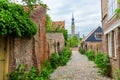 Street view in the historic small town of Veere, Netherlands Royalty Free Stock Photo