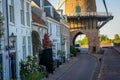 Picturesque street in Wijk Bij Duurstede, The Netherlands, with the only drive-through windmill in the world