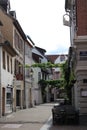 The picturesque streets of Mulhouse in summer.