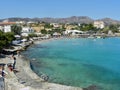 Ammoudi Beach resort and Mirabello bay Agios Nikolaos Crete. Royalty Free Stock Photo