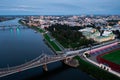 Summer evening view of Tver on banls of Volga river Royalty Free Stock Photo