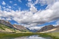 Mountains lake clouds reflection summer Royalty Free Stock Photo