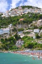 Picturesque summer landscape of vietri sul mare beach, Italy