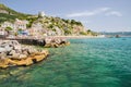 Picturesque summer landscape of vietri sul mare beach, Italy.