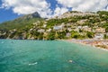 Picturesque summer landscape of vietri sul mare beach, Italy.