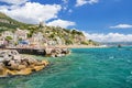 Picturesque summer landscape of vietri sul mare beach, Italy.