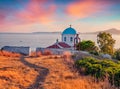 Picturesque summer view of Agia Paraskevi Church. Royalty Free Stock Photo