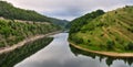 Picturesque sunrise over the river canyon Royalty Free Stock Photo