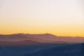 Picturesque sunset over the Carpathian Mountains