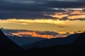 Picturesque sunset over mountain valley in Altai Royalty Free Stock Photo