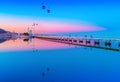 Picturesque sunset over The Park of the Nations in Lisbon, Portugal Royalty Free Stock Photo