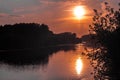 Picturesque sunset over the river Kotorosl