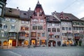 picturesque swiss village Stein am Rhein at night