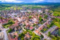 Picturesque town of Krizevci in Prigorje region aerial view Royalty Free Stock Photo