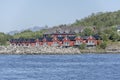 Picturesque traditional rorbuer at Stokmarknes, Norway