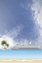 Cruise ship anchored Royalty Free Stock Photo