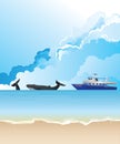 Whale watching boat Royalty Free Stock Photo