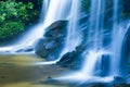 Picturesque tropical waterfall on summer morning Royalty Free Stock Photo