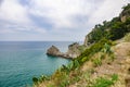 Picturesque turquoise sea view with rocks in Gaeta gulf Royalty Free Stock Photo