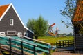 Picturesque typical houses in in Zaanse Schans Royalty Free Stock Photo