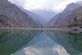 Picturesque Urungach lake in mountains on early autumn in Uzbekistan Royalty Free Stock Photo