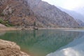 Picturesque Urungach lake in mountains on early autumn in Uzbekistan Royalty Free Stock Photo