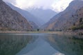 Picturesque Urungach lake in mountains on early autumn in Uzbekistan Royalty Free Stock Photo