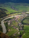 Picturesque valley, mountain city with a river, view from above. Poland, Tatra Royalty Free Stock Photo