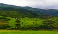 Picturesque Vangsvatnet lake shore summer landscape Norway