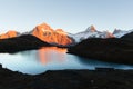 Picturesque view on Bachalpsee lake in Swiss Alps mountains Royalty Free Stock Photo