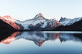 Picturesque view on Bachalpsee lake in Swiss Alps mountains Royalty Free Stock Photo
